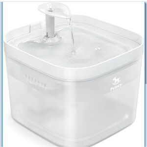 Petory Pet Water Fountain With Pump in White And 4 Filters
